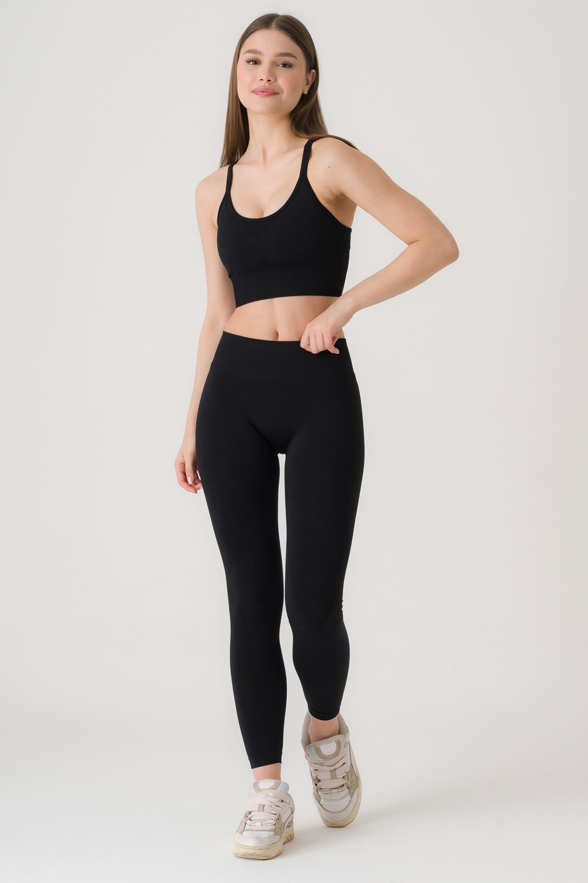 Dikişsiz Yüksek Bel Toparlayıcı Tayt